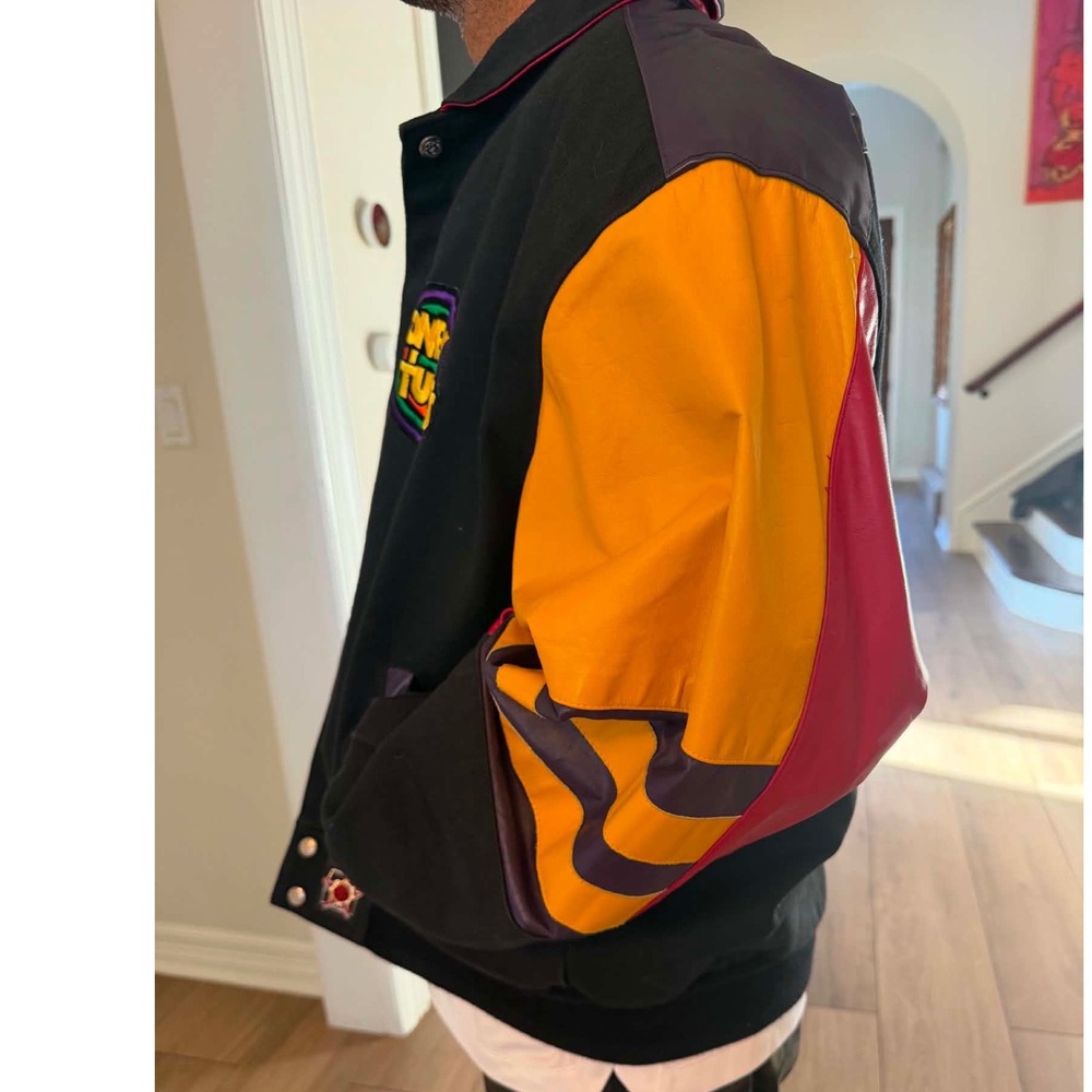 Vintage Looney Tunes Jeff Hamilton Varsity Jacket 90s Mens Large (Made in USA) - Picture 5 of 14